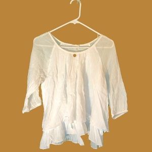 Natural life white multi-layer blouse (XS)